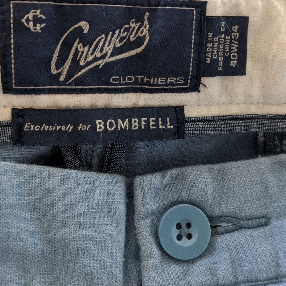 Grayers Linen Cotton blend pants 40-34, soft blue - Picture 5 of 7